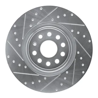 R1 Concepts EDZ-74034L Brake Rotor Drilled and Slotted Silver